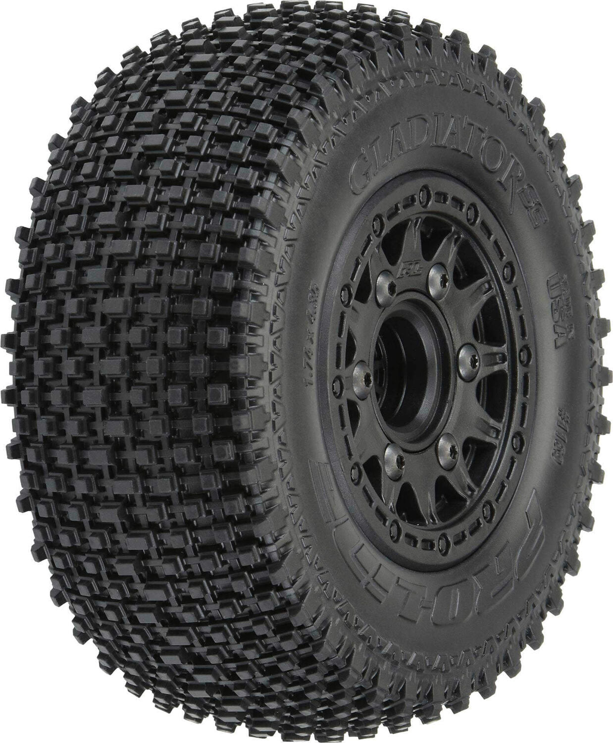 1/10 Gladiator M2 Front/Rear 2.2"/3.0" SC Mounted 12mm Blk Raid (2)